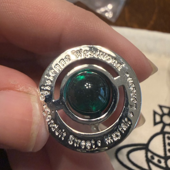 Vivienne Westwood Drop Orb Earrings Light blue Silver Stone with drawstring bag - Picture 8 of 8